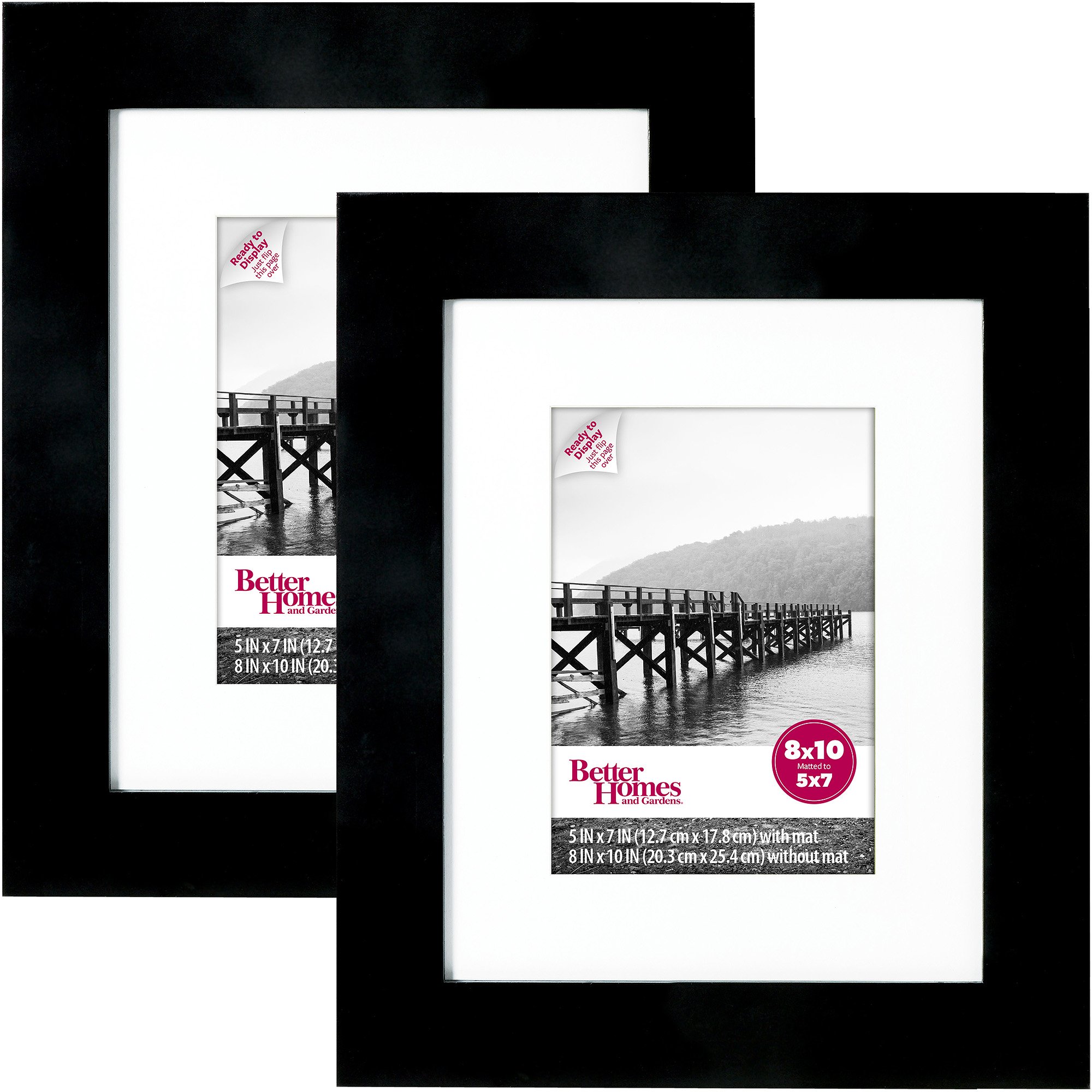 Canopy Wide Picture Frame Black, Set of 2, 8"x10"