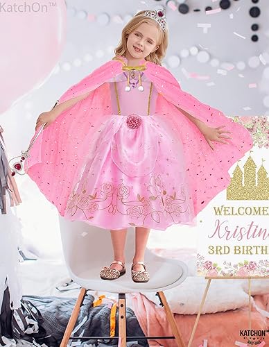 Vista 9 de KatchOn, Princess Costume for Girls with Cape - Girls Princess Dress up Costume with Accessories Crown, Necklace and Bracelet