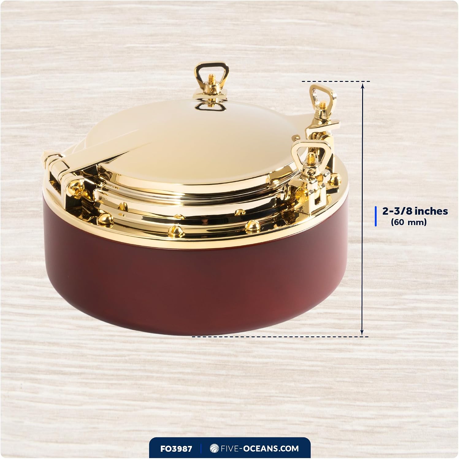 Five Oceans Porthole Collection Paper Clip Holder - Nautical Clip Dispenser, Paper Clip Holder - Paper Clip Holder for Desk, Paper Clip Dispenser, Paper Clip Organizer Office Captain Desk - FO3987