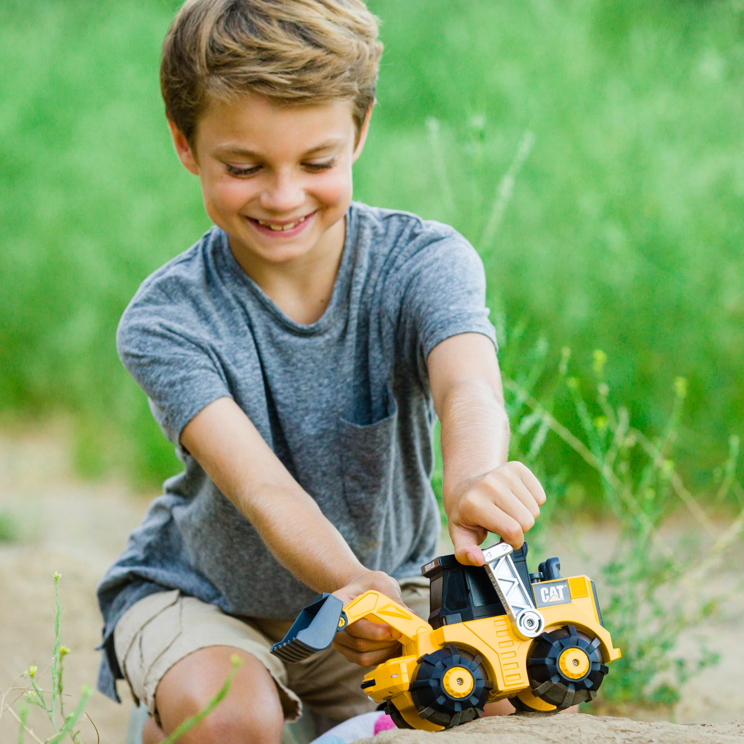 CatToysOfficial |Pala Cargadora | Vehículo con tracción en Las 4 Ruedas, conducción automática, Ruedas estabilizadoras, Luces de Trabajo |Juguetes Niños 3 Años o Más