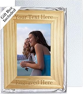 Personalized Picture Frame with Your Custom Text - 5x7 Wood Engraved Custom Photo Frame with Gifts Box, Customized Gifts for Birthday, Christmas, Anniversary,Wedding, Friend, Men, Women