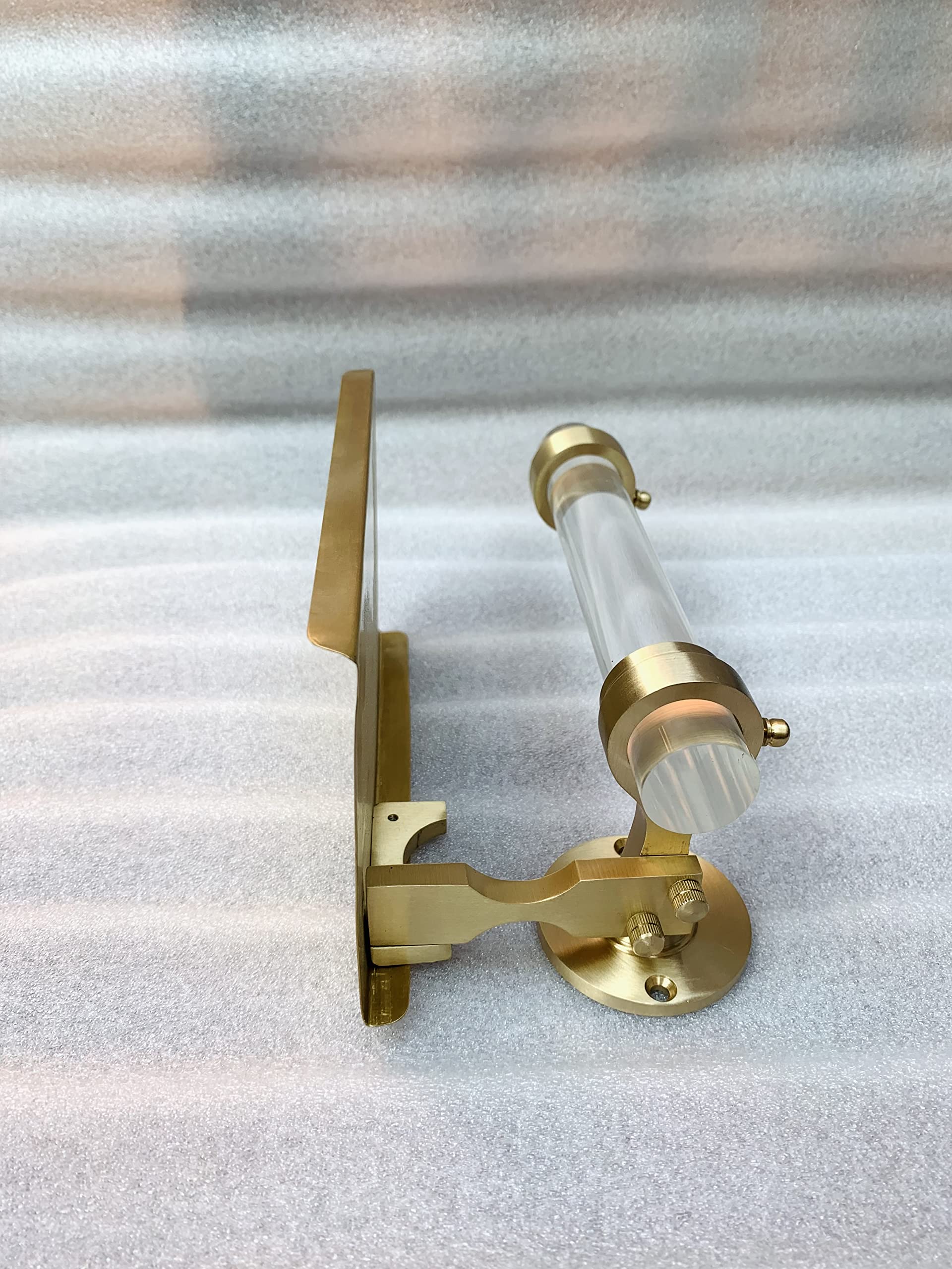 Portarotolo in ottone spazzolato con ripiano - Lucite Porta carta igienica da bagno