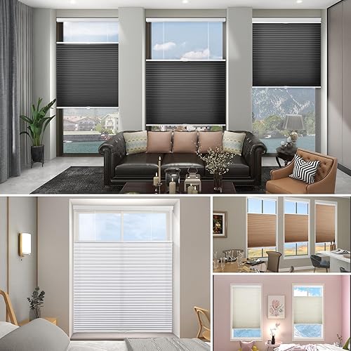 Miniatura 7 de Persianas celulares sin cordones con filtro de luz personalizado, persianas para oscurecer la habitación, 33 pulgadas de ancho x 36 pulgadas de