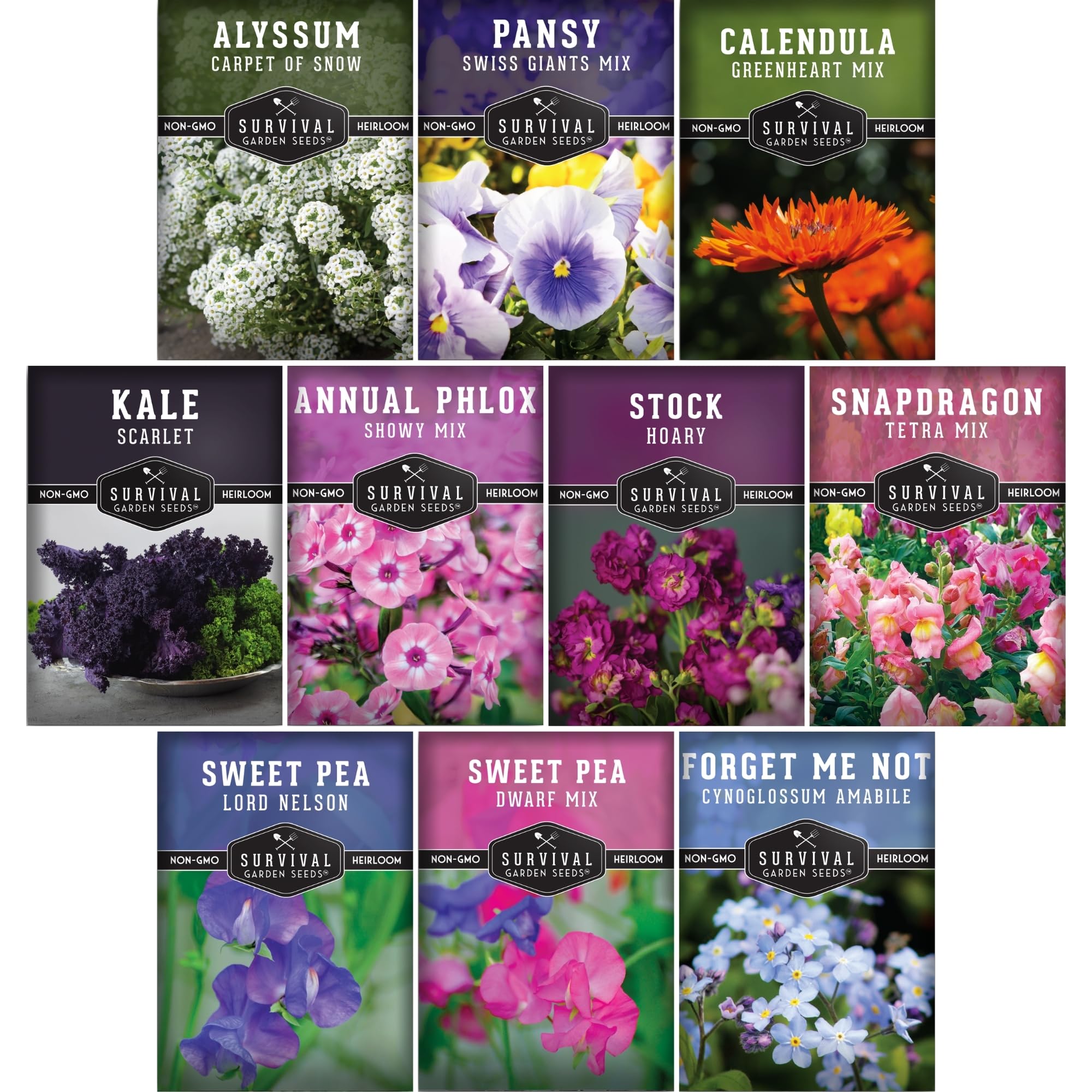 Survival Garden Seeds Cool Season Flower Mix