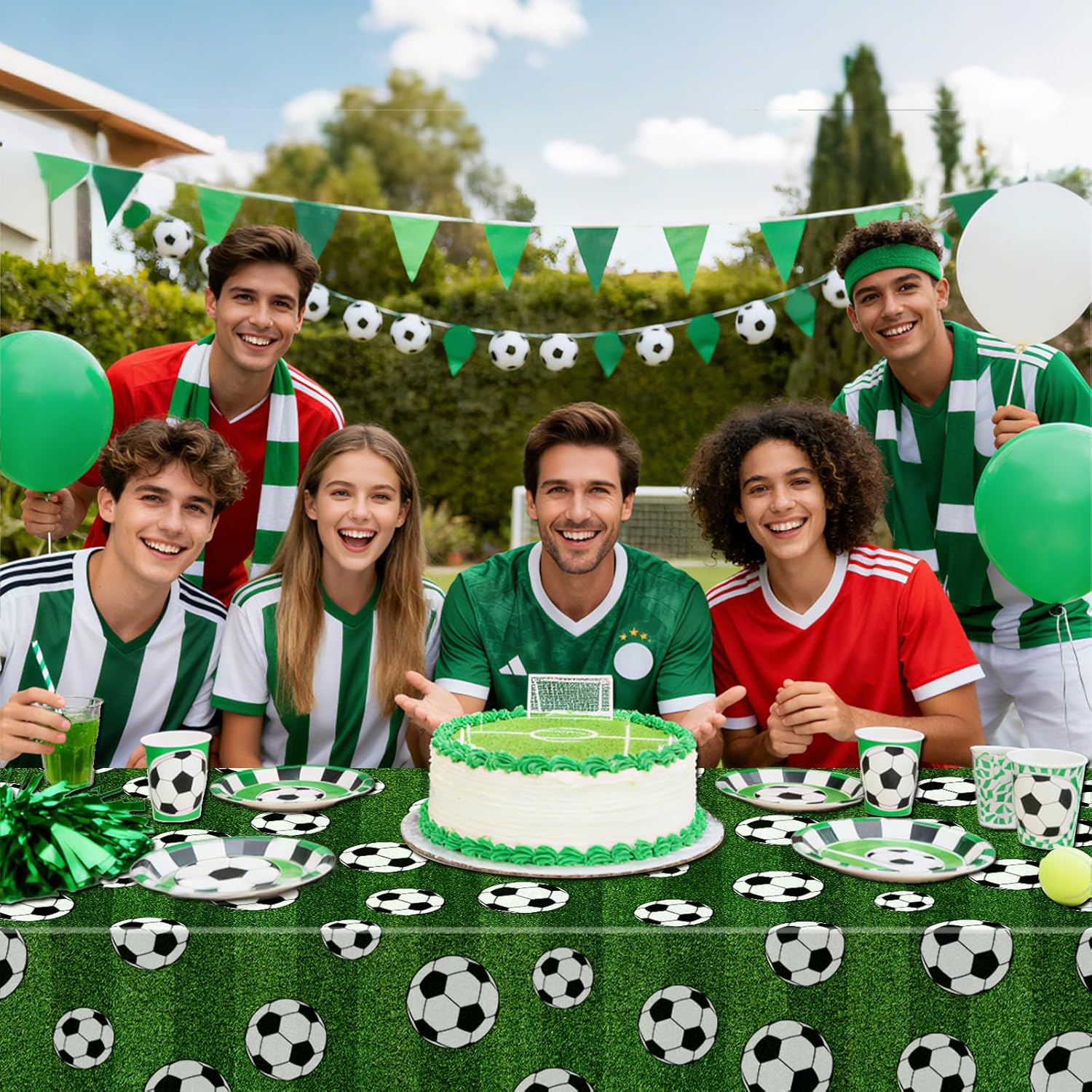 Jaciya Soccer Tablecloth 3-Pack Plastic Table Cover for Soccer Birthday Party Decorations, Themed Events and Fun Gatherings - Image 2