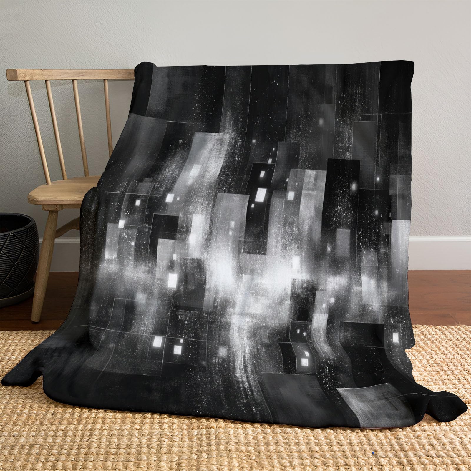 Manta De Franela con Muro De Hormigón De Tiza 150x200cm, Suave Cálida Y Cómoda Ideal para Cama Sofá Sillón Y Viaje, Mantita Ligera De Invierno De Textura Desgastada Vintage para Uso Diario, Gris