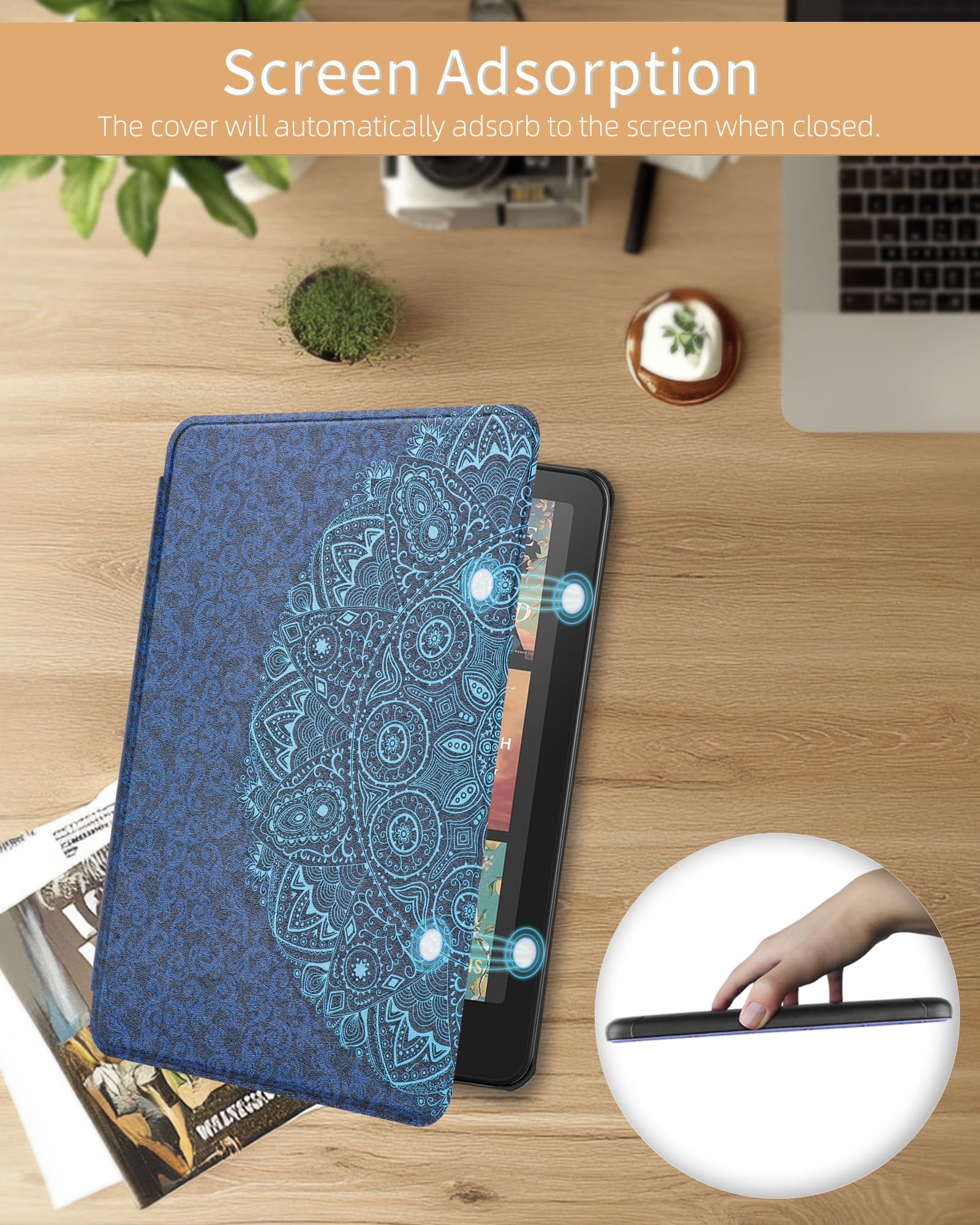 WALNEW Custodia per Kindle Paperwhite 12a generazione 2024 e Kindle Colorsoft Signature Edition, custodia protettiva in pelle PU di alta qualità per Kindle Paperwhite con accensione e spegnimento