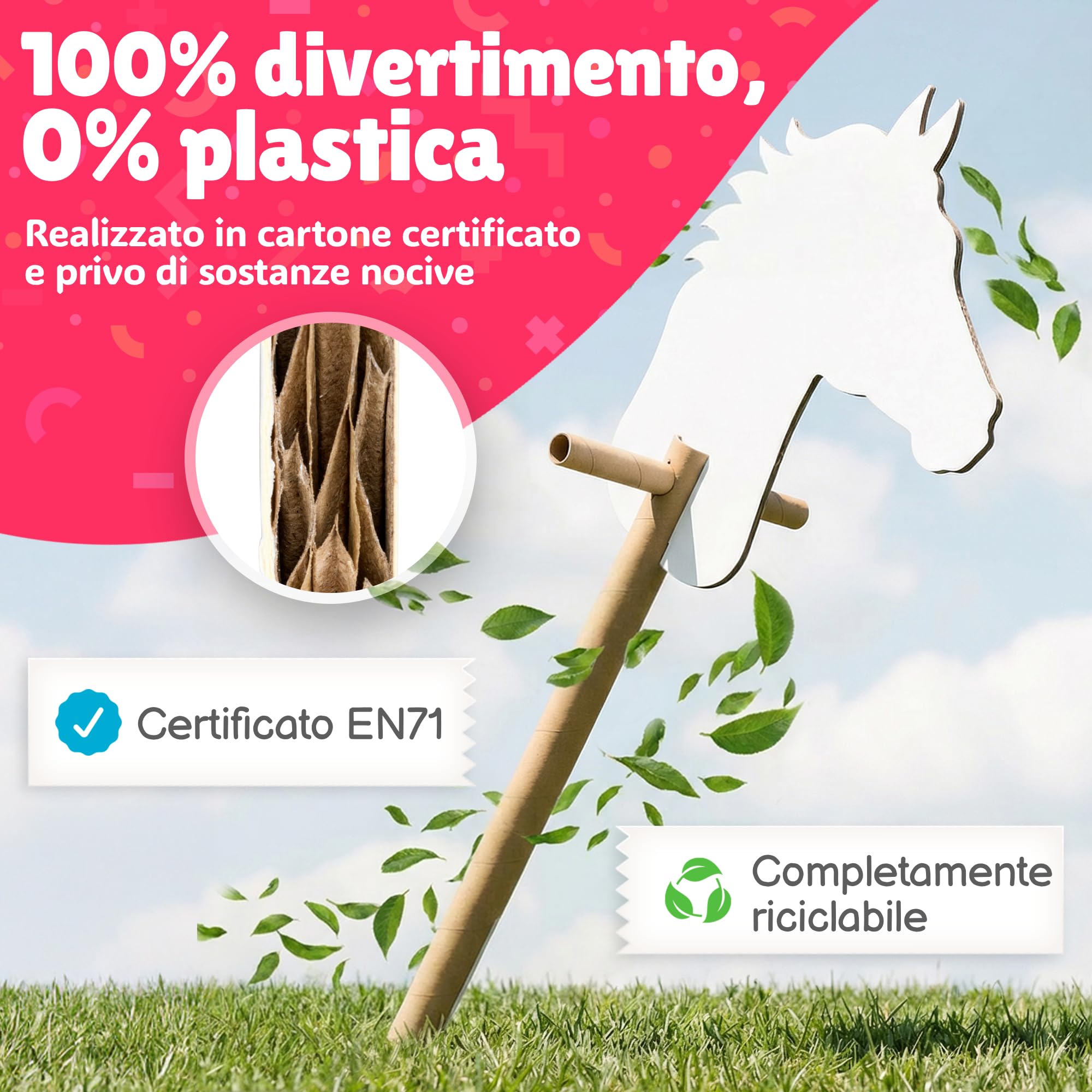 Cavallo a bastone set in cartone | 10 pezzi da dipingere per giocare | Set di cavalli da assemblare | Cavalli giocattolo per feste | La colla non è necessaria | Per compleanni dei bambini