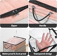 Vista 3 de 10 piezas de bolsas de almacenamiento transparentes con cremallera y asas, almacenamiento de suéter con cremallera de dos vías, organizador