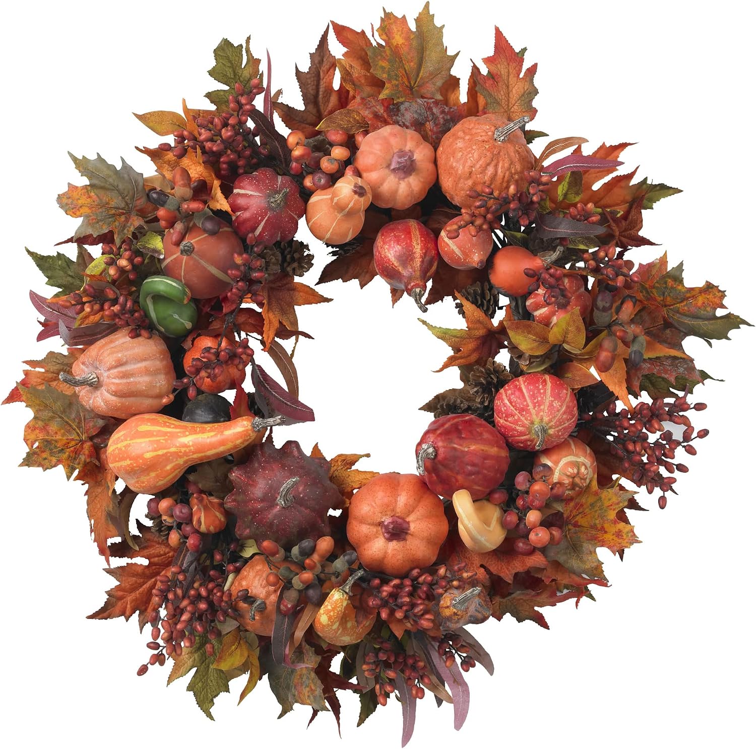 Nearly Natural 4648 Harvest Wreath Fall, 28-Inch