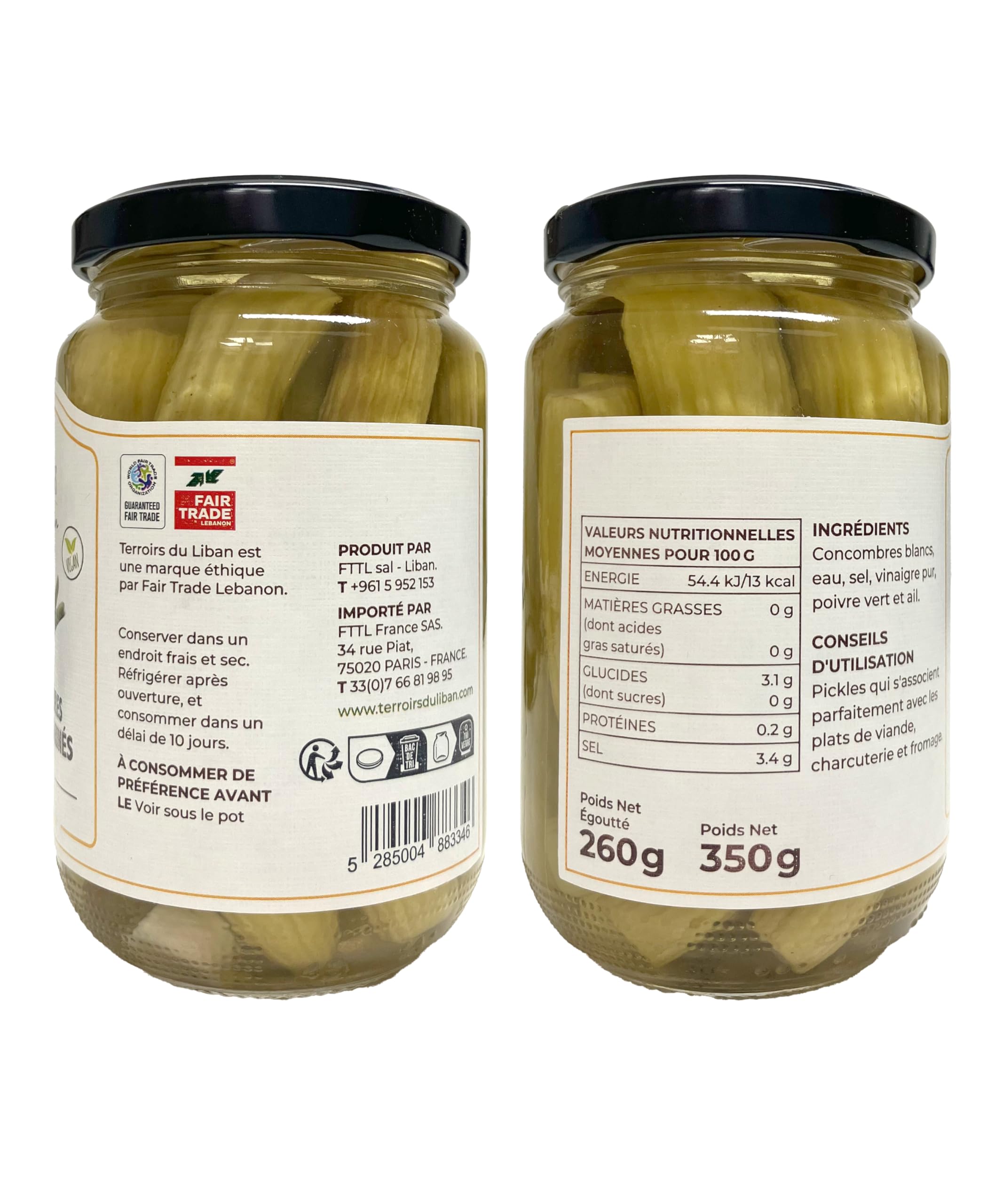3 Concombres Blancs Marinés - 3x350g - Liban
