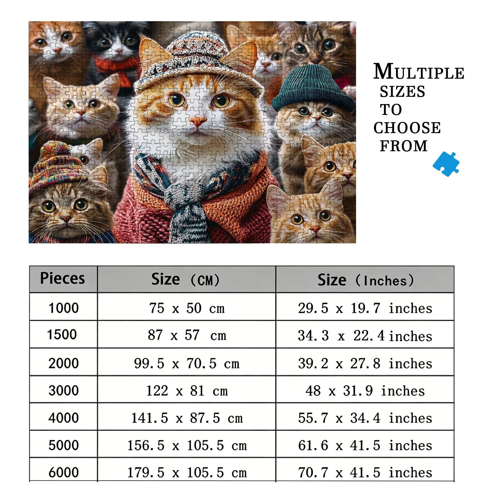 Puzzle 2000 Teile Katze, Holzpuzzle Erwachsene, Klassisches Lernspiel Puzzle Tier, Groß Impossible Jigsaw Puzzles, Wunderschönes Deko Puzzes und Geschenke, Bastelset Erwachsene 99.5 X 70.5cm 8p-517
