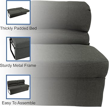 RecPro Charles RV 62 Jackknife Sofa | Love Seat | Sleeper Sofa | 11 Legs and Hardware Included (Fossil)