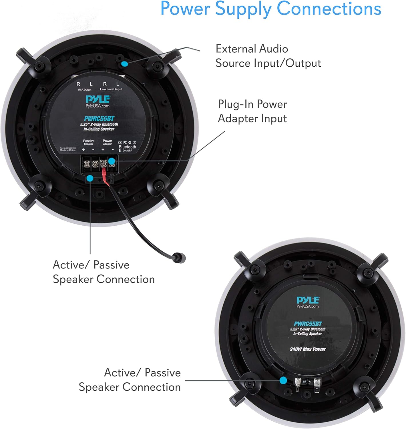 Grеаtеѕt Prоduсt Ceiling and Wall Mount Speaker - Wireless Bluetooth 5.25” Dual 2-Way Audio Stereo Sound Subwoofer Kit with, 240 Watts, in-Wall & in-Ceiling Flush Mount for Home Surround System - Pyle PWRC55BT
