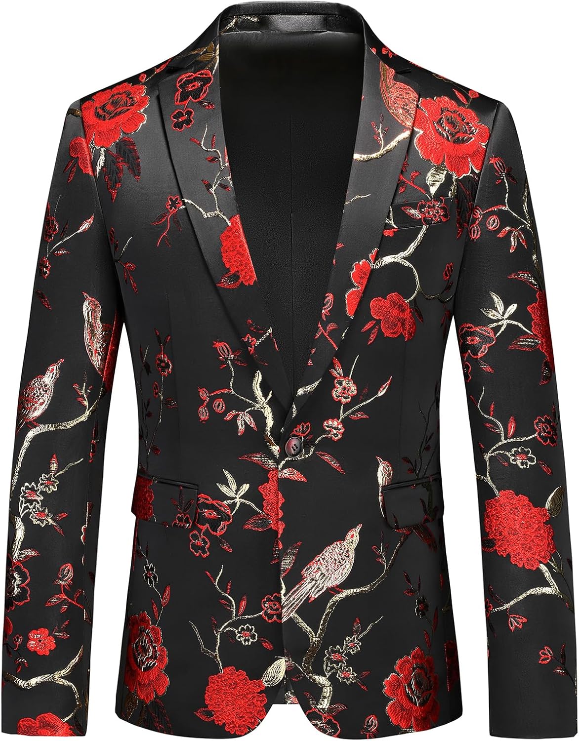 Rogers & Morris Blazer for Men Casual Slim fit Suit Jacket Dress Party Floral Men’s Sport Coat Chaqueta de Traje para Hombre