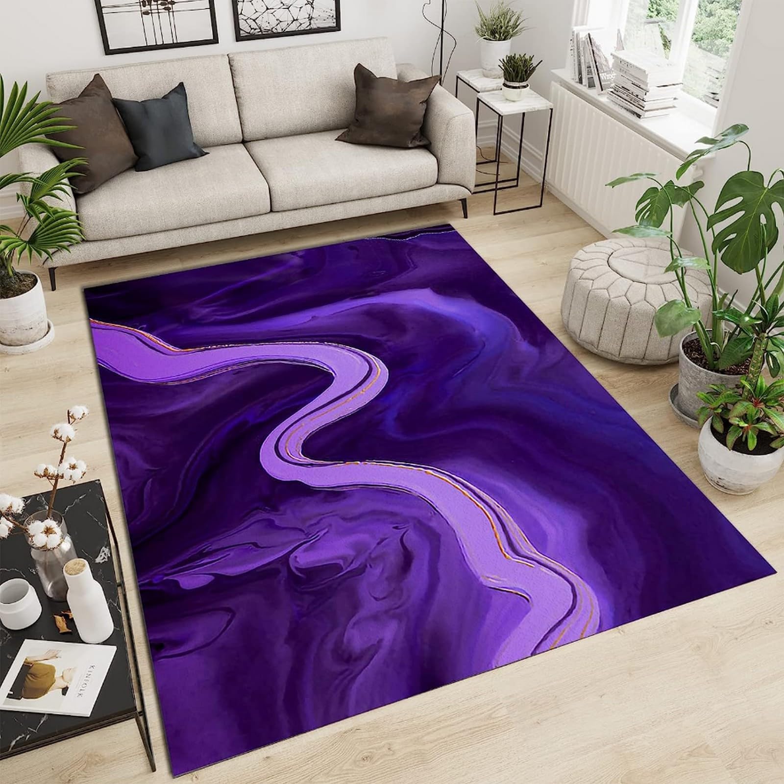 Tapis anti-slip 3D géométrique pour éliminer les glissades dans le salon