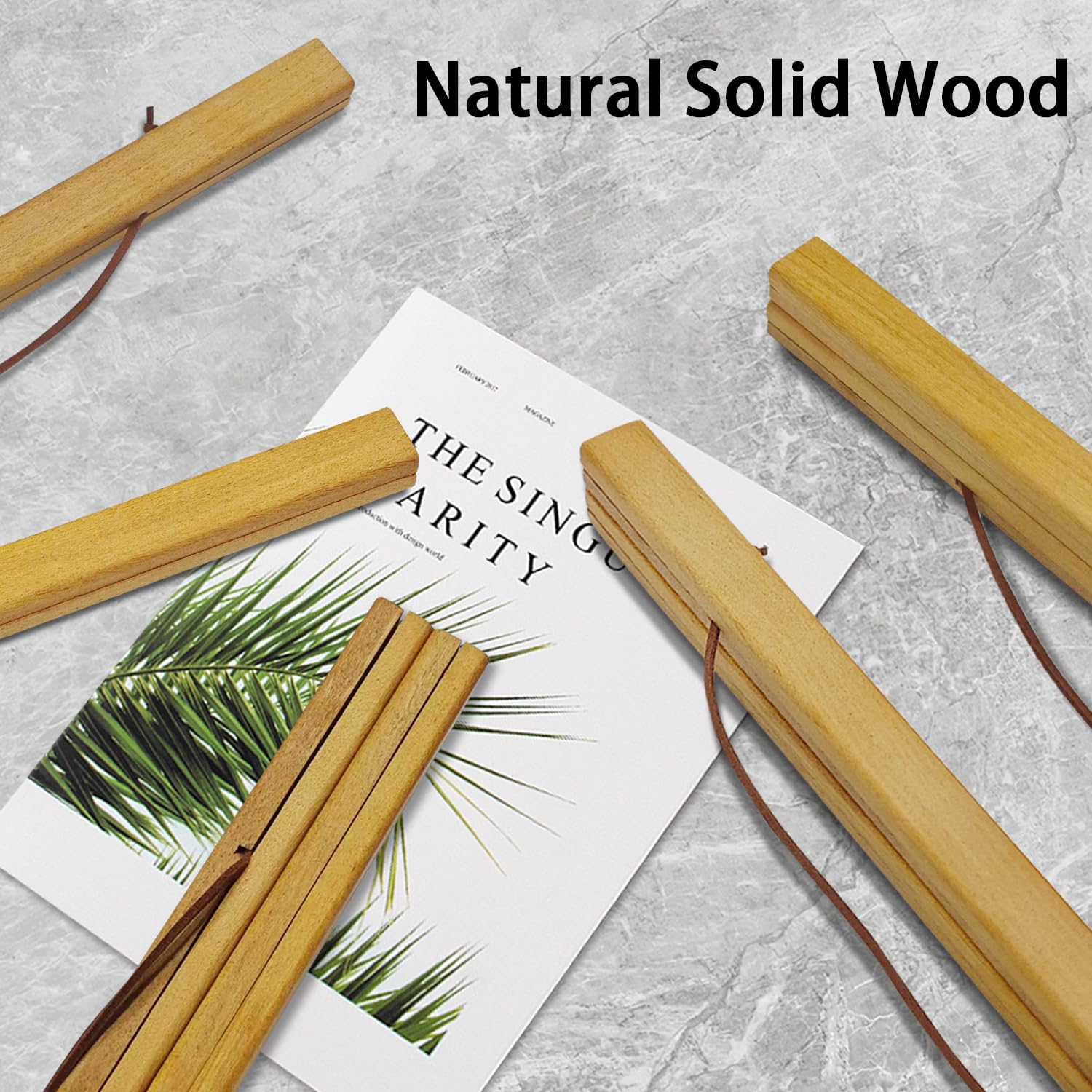 Wooden Magnetic Poster Hangers 2-Pack, 24-Inch Artwork Display, Large Poster Hanging Design for Posters and Art Prints