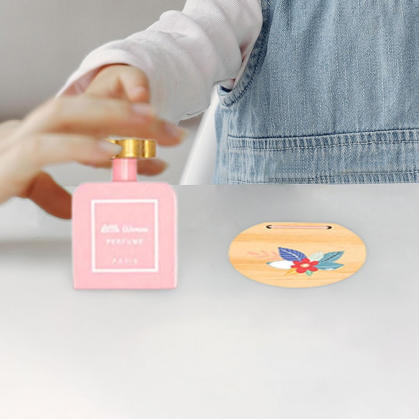 Juego de juguetes de maquillaje de madera, juego de salón de belleza de