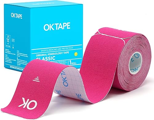 OK TAPE - Cinta de kinesiología (20 tiras precortadas), sin látex, impermeable, cinta deportiva para aliviar el dolor, da soporte y estabilidad a