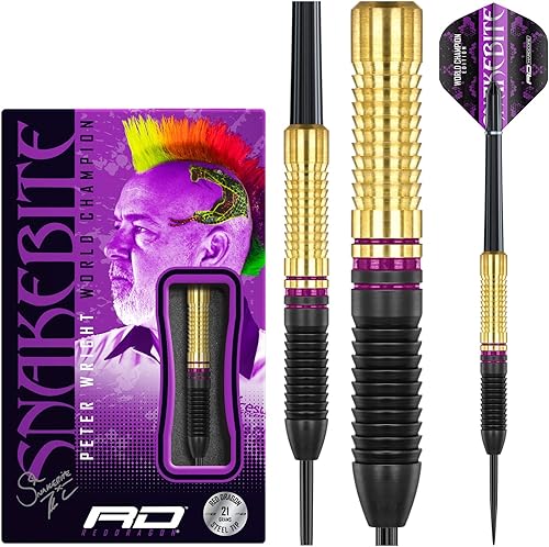 RED DRAGON Peter Wright Snakebite - Juego de dardos de latón