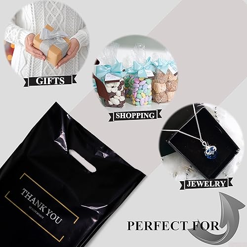 Miniatura 5 de BISC - Bolsas pequeñas de agradecimiento de plástico, 9 x 12 pulgadas, 65 bolsas de venta al por menor, bolsas de plástico troqueladas, bolsas de