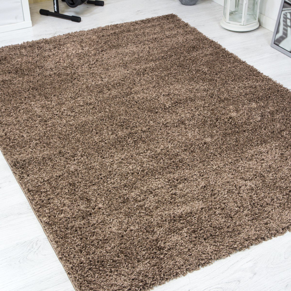 Vimoda Prime Shaggy Teppich Hochflor Langflor Teppiche Modern Einfarbig Nougat Hellbraun – Bild 2