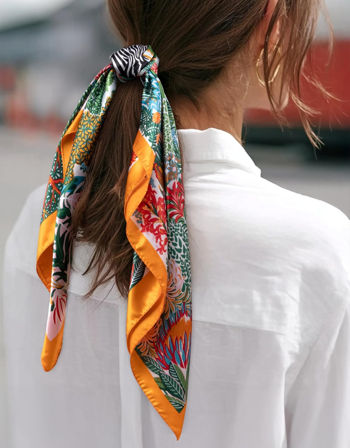 HBselect 4PCS Head Scarf for Women Valentine's Day Gifts 35” Head Scarves Silk Like Satin Neck Scarfs Square Bandana - Image 6