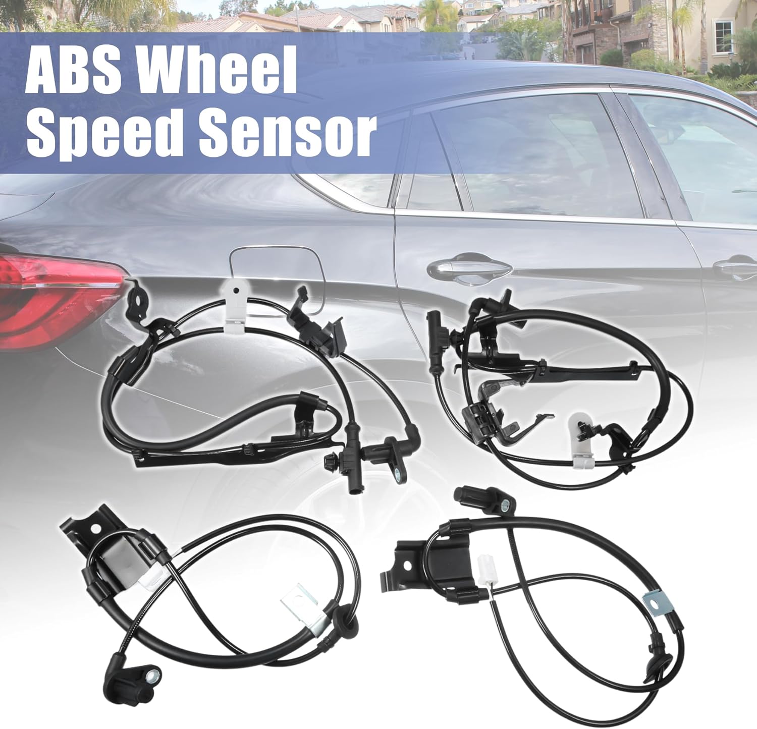 uxcell 1 Set Front Rear Left Right ABS Wheel Speed Sensor No.89542-0T011/89543-0T011/89545-0T011/89546-0T011 for Toyota Venza 2.7L 3.5L 2009-2015