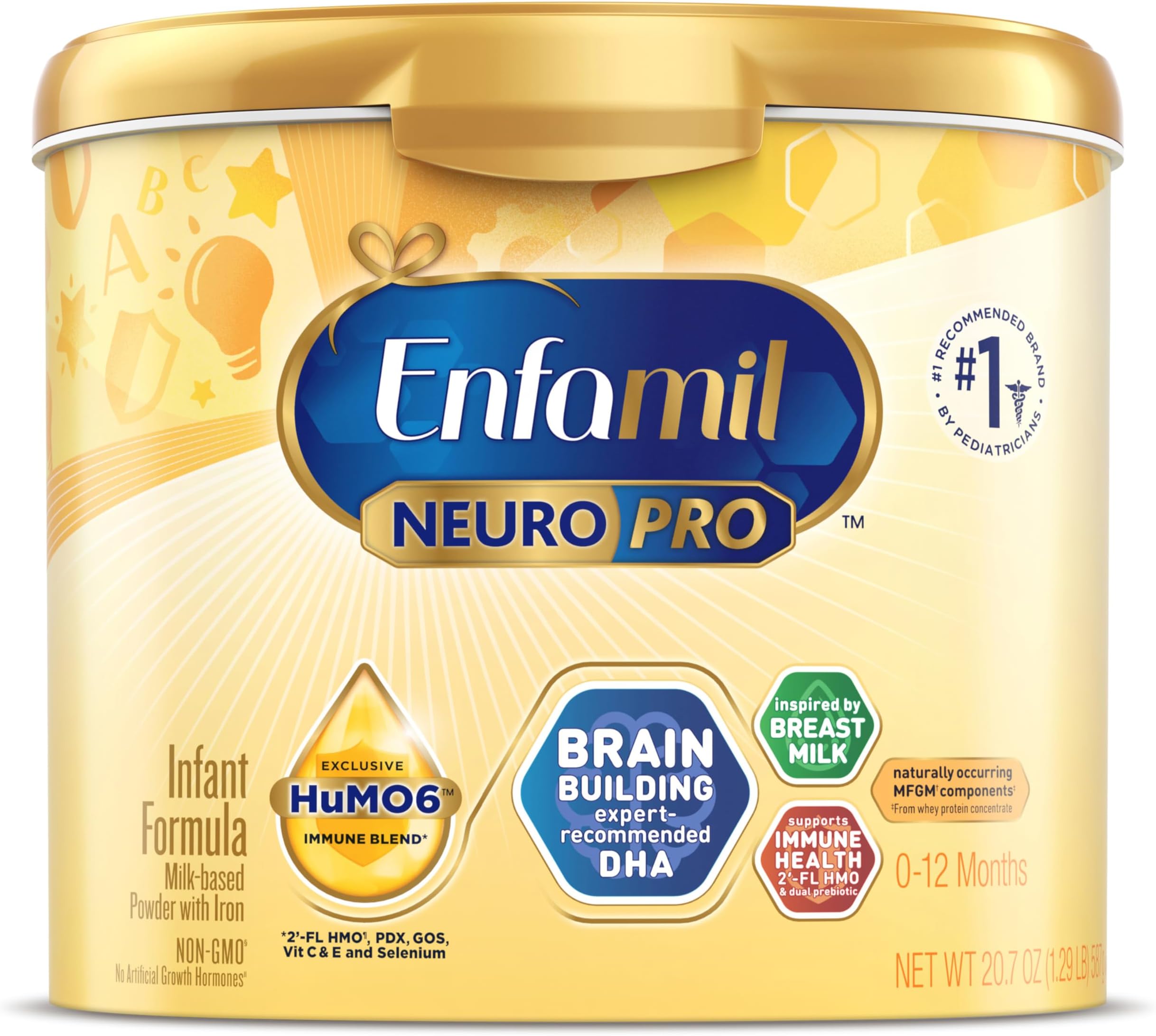 Enfamil NeuroPro Baby Formula, Brain Building Duo DHA & MFGM, Exclusive Immune Supporting HuMO6 Blend, Powder Infant Formula, Baby Milk, 20.7 Oz