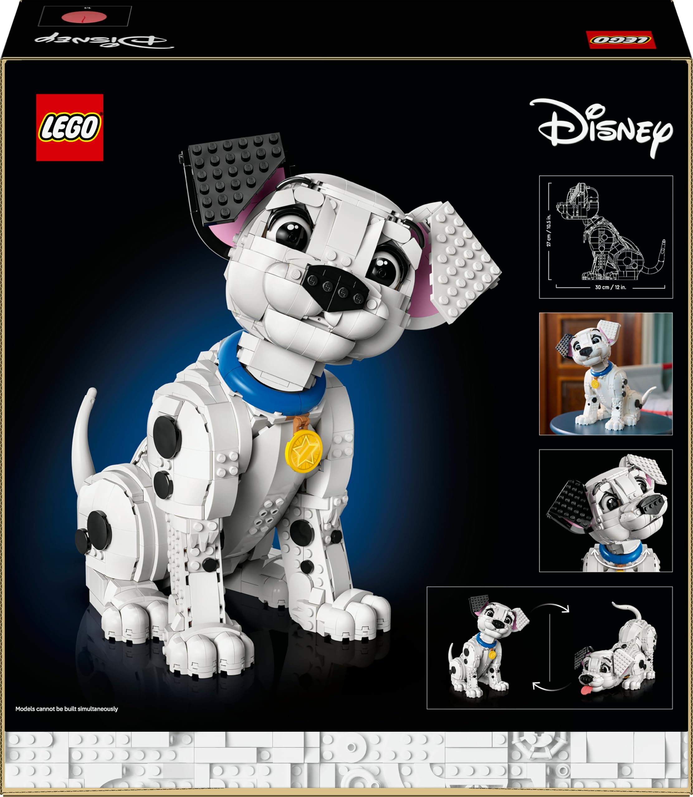 LEGO | Disney Cucciolo de La Carica dei Cento e Uno - Kit di Modellismo Personalizzabile per Adulti - si Trasforma in 6 Cani Diversi con Testa e Coda Rotanti - Decorazione Casa - Idea Regalo - 43269