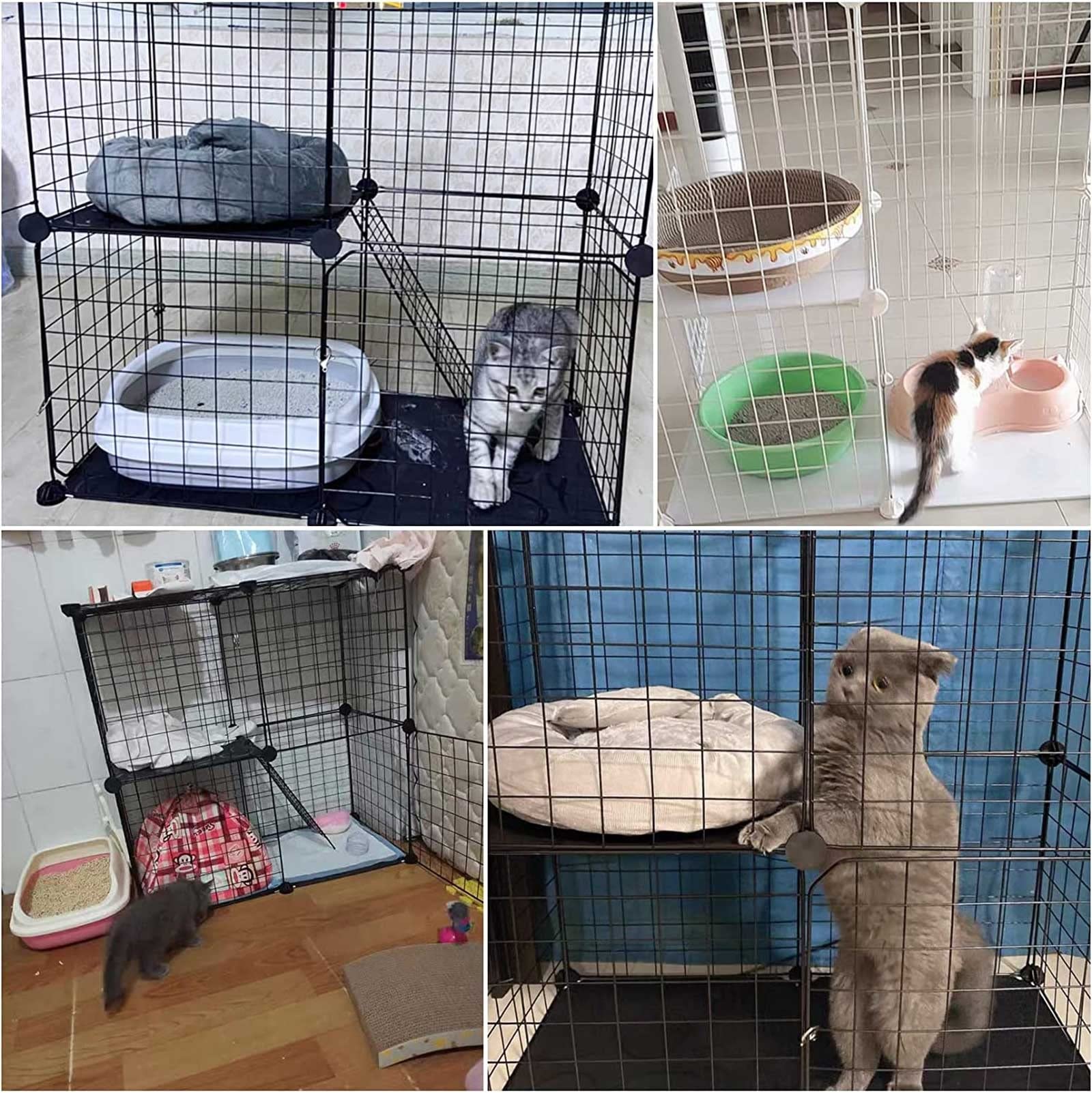 Gabbie per Gatti da Interno di Grandi Dimensioni - Gabbia per Gatti, recinto per Gatti, recinto per Gatti da Esterno, recinto per Gatti Chiuso per Balcone, Gabbia per furetti, recinto per an