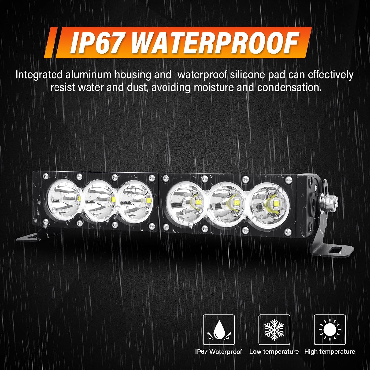 Willpower 12 inch Single Row White LED Light Bar 60W Off Road Spot Beam LED Work Light Truck UTV 4x4 Cars SUVs ATVs Boats Fog Driving Light with Wiring Harness Kit