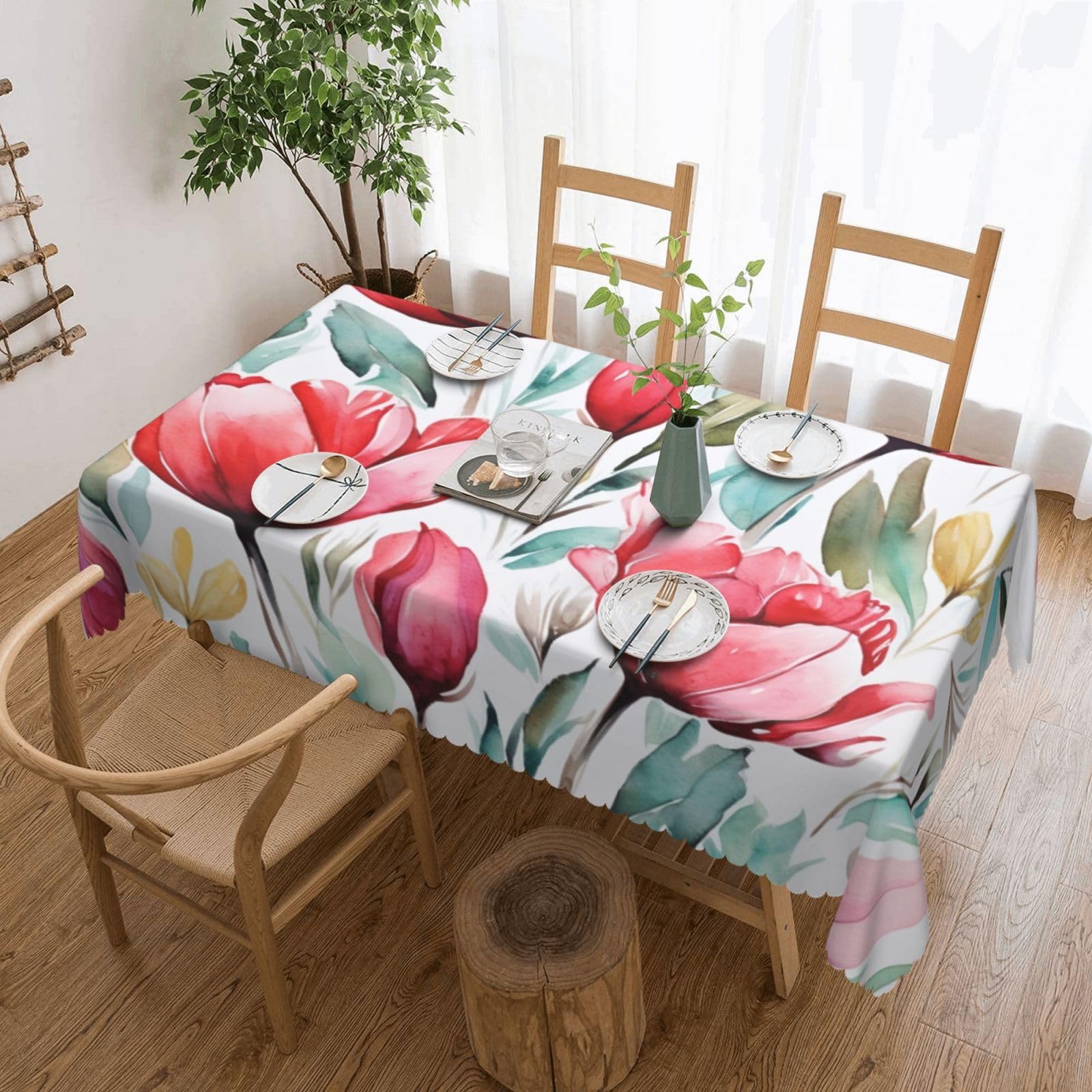 Nappe de table rectangulaire florale 137x182 cm imperméable
