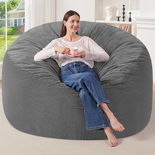 Miniatura 19 de HABUTWAY Silla Puf de 4 Pies, Sillas Puf Gigantes para Adultos, Sillas Puf Grandes con Relleno de Espuma Viscoelástica, Sillas Puf Grandes con Funda