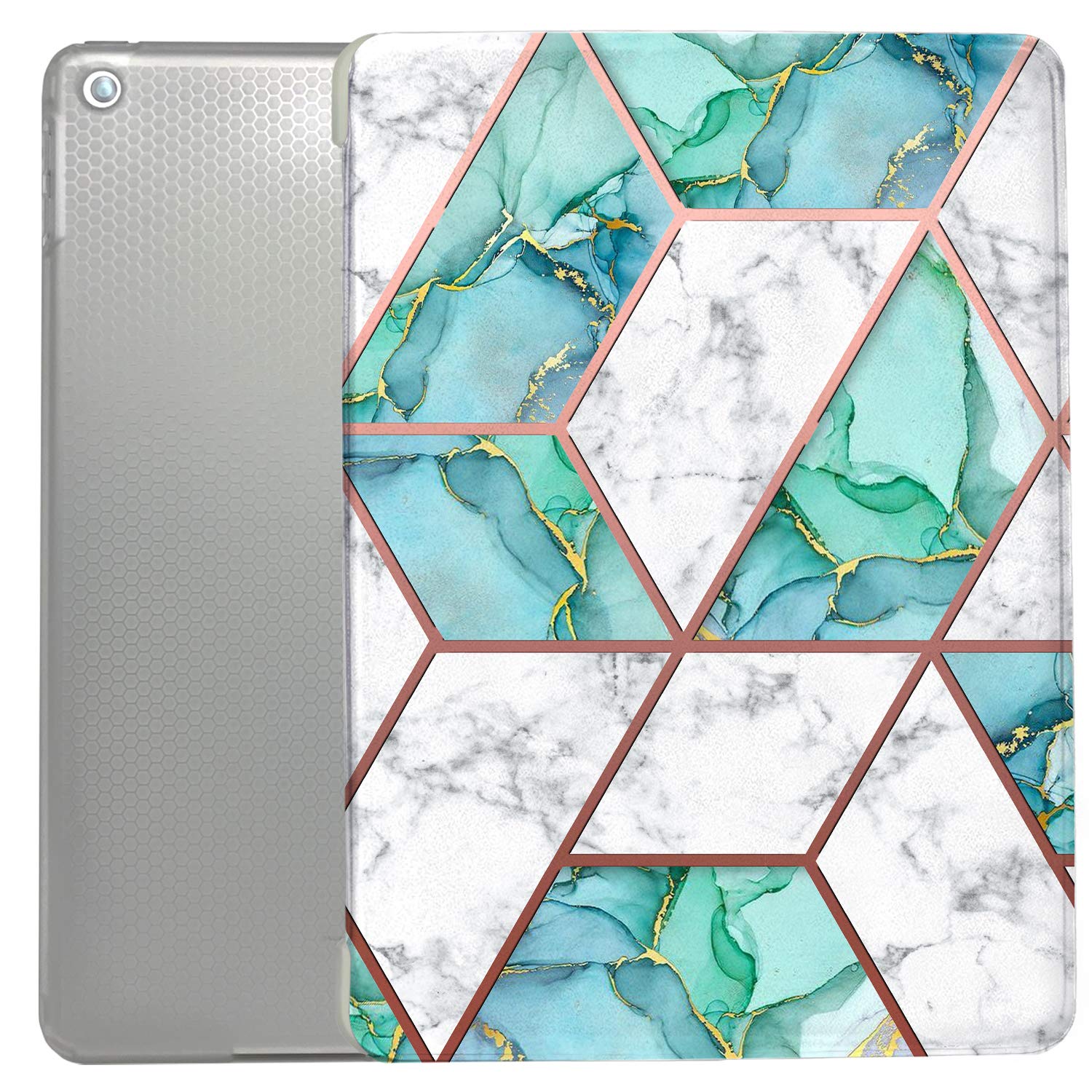 DuraSafe Cases for iPad 6 5 9.7 Inch [iPad 2018 6th iPad 2017 5th Gen ] A1893 A1822 A1954 MP252HN/A MPGA2HN/A MRM52HN/A MR702HN/A Trifold Printed Case TPU Heat Dissipation Back - Marble Green (B08XY6YKZ6) Amazon Price History, Amazon Price Tracker