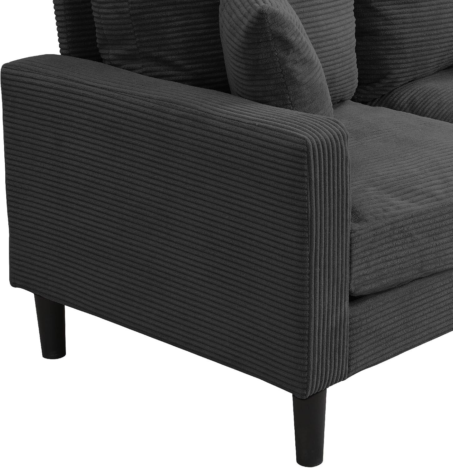 57" High Resilience Loveseat Sofa, Wooden Frame 2 Seat Sofa, Comfy, Small Space Saving Modern Upholstered Sofa, Living Room Bedroom Apartment Small Space (Dark Gray)