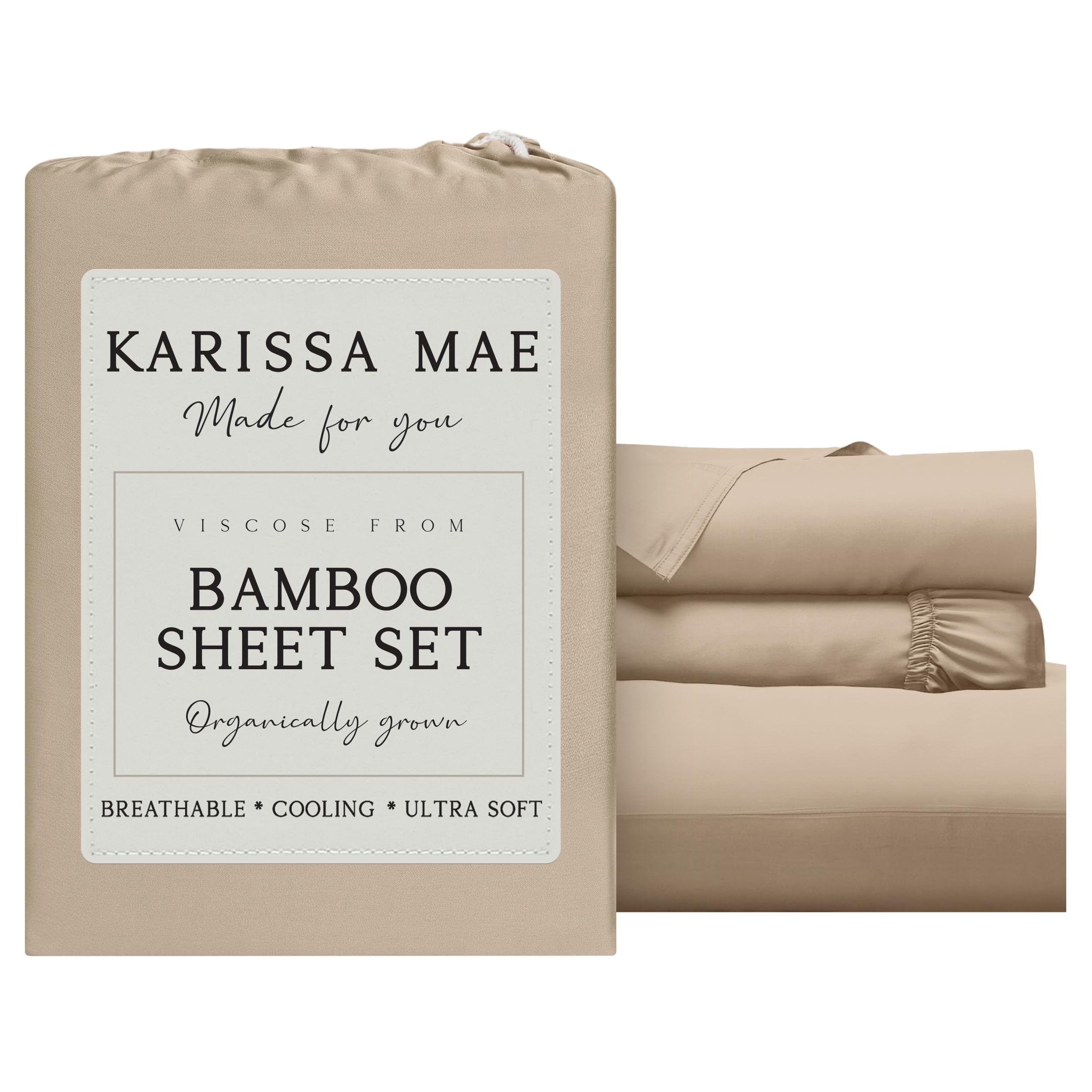 KARISSA MAE Luxury Bamboo Viscose Twin Size Sheet Set