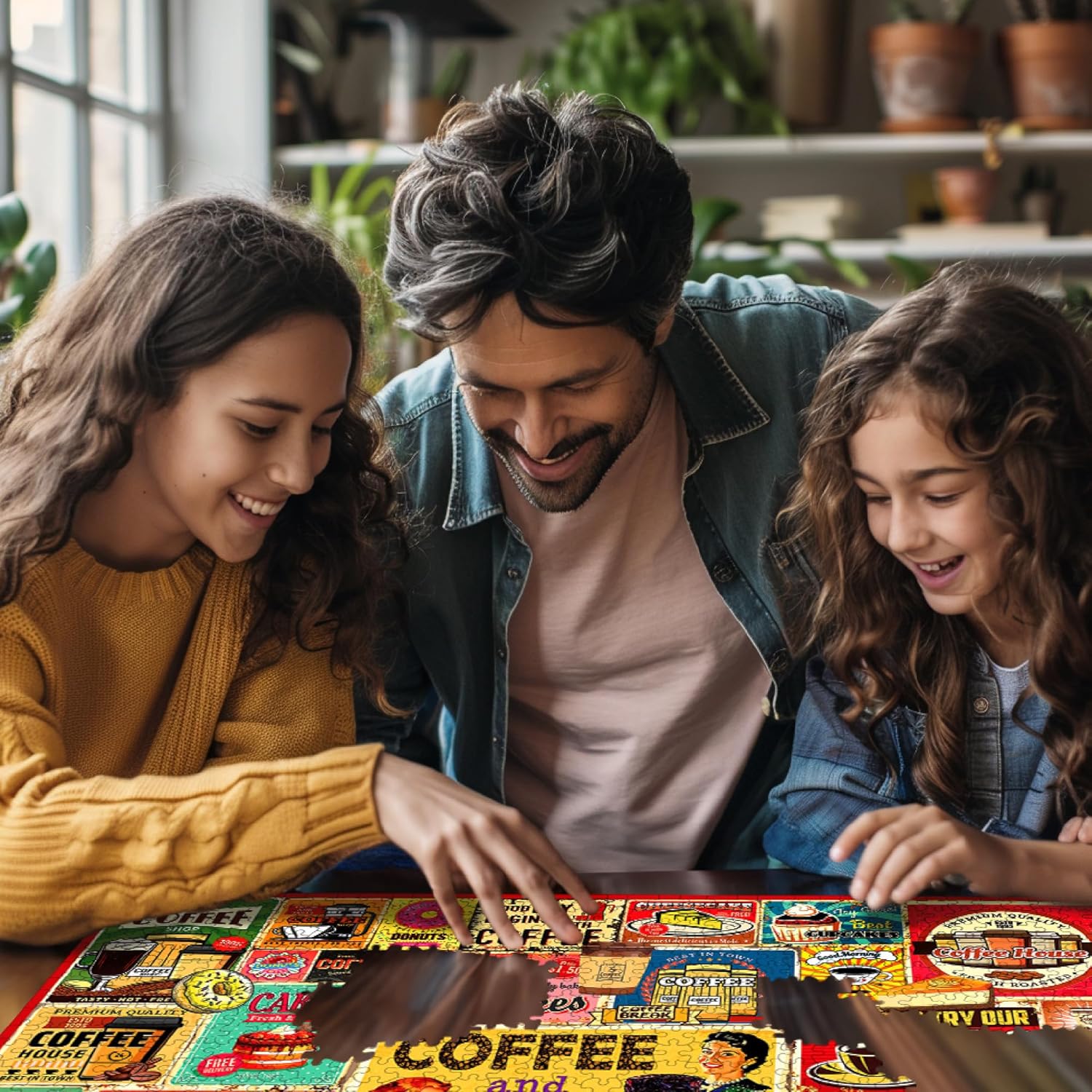 White Mountain 500 Piece Jigsaw Puzzle Funny Collage Food Puzzles with Large Pieces Gift for Adults 18"x24" - Coffee & Cake