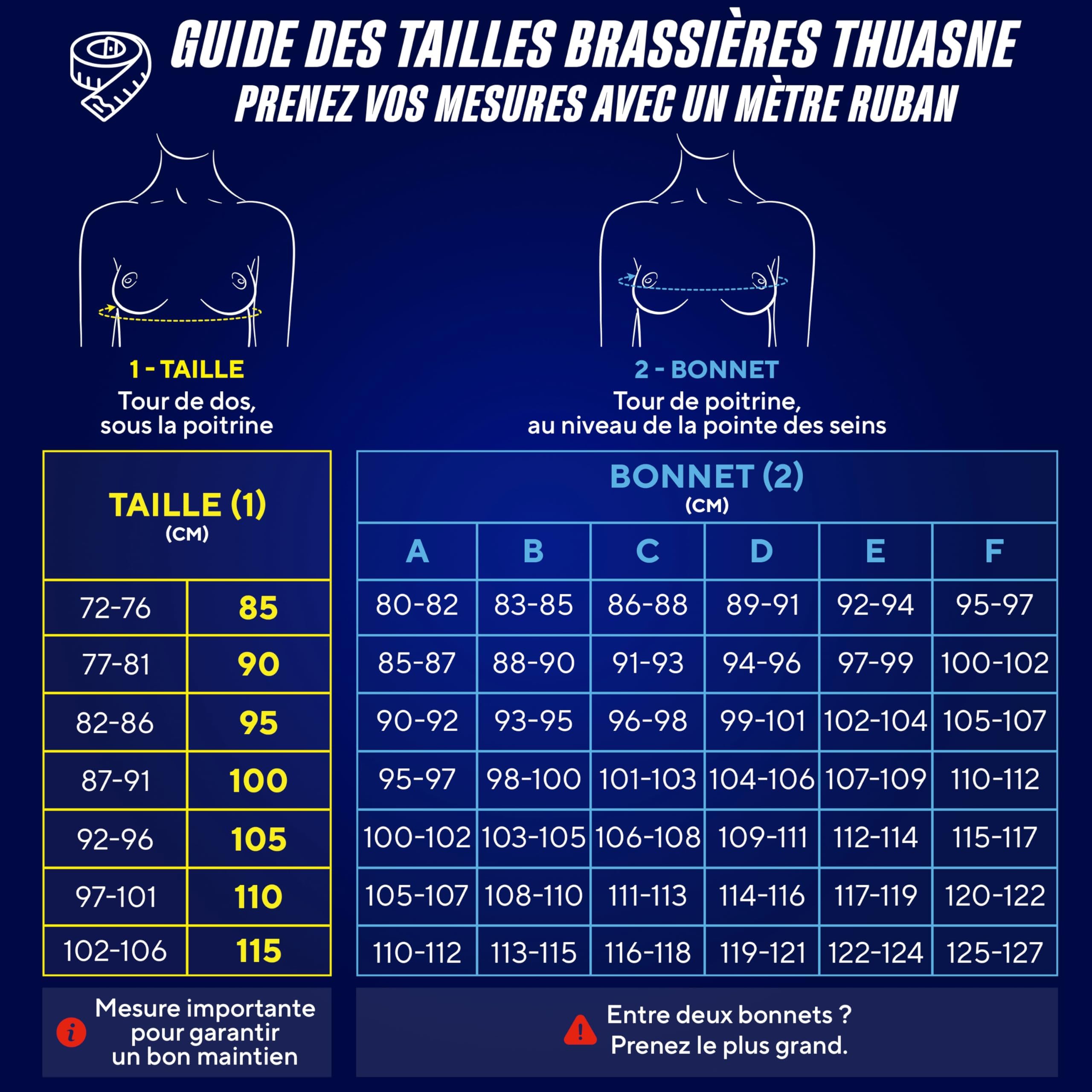 Thuasne - Soutien-Gorge de Sport Polyvalent Power'Up - Maintien Modulable Supérieur ou Extrême - Bretelles Ajustables Selon l'Intensité du Sport - Tissu Aéré, Enfilage Facile - Noir, Taille [85 D]