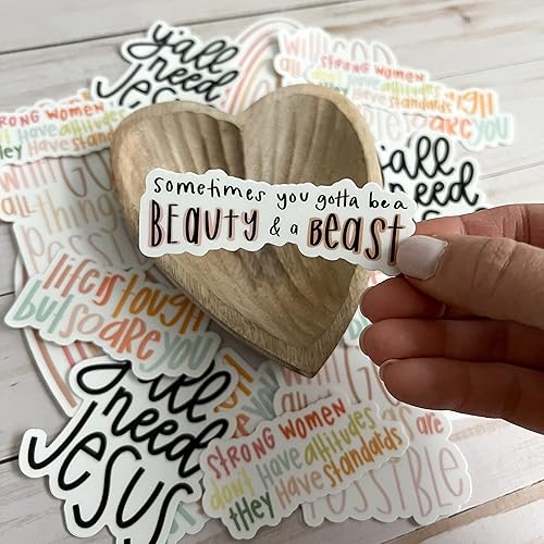 Miniatura 8 de swaygirls - Adhesivo de la bella y la bestia  Calcomanías inspiradoras y alentadoras de salud mental  Calcomanías de vinilo impermeables para