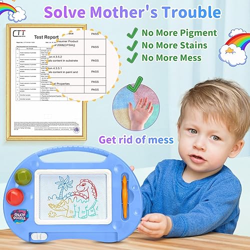 Miniatura 2 de Juguetes para niños pequeños, juguetes para niños de 1 a 2 años, tablero de dibujo magnético, tablero de garabatos borrable para niños, aprendizaje
