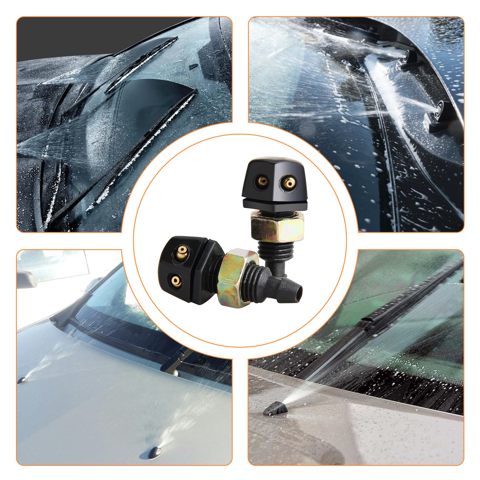 Ugelli Sostitutivi Per Lavavetri Auto - Doppio Set Universale Per Parabrezza