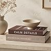JARLINK Libros Decorativos Estéticos, Set de 2 Cajas de Libro de Lino Falso, Avena | Cajas de Almacenamiento de Libros Falsos Modernas para Mesa de Café, Estante y Decoración de Repisa. Libros Falsos Elegantes para Fotos y Almacenamiento de Recuerdos 1