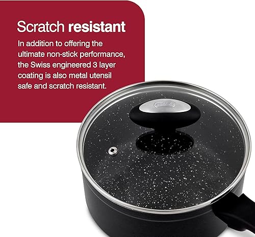 Miniatura 3 de Zyliss Ultimate - Cacerola antiadherente con tapa de vidrio, sartén pequeña, sartén antiadherente con tapa, resistente a los arañazos y apta para