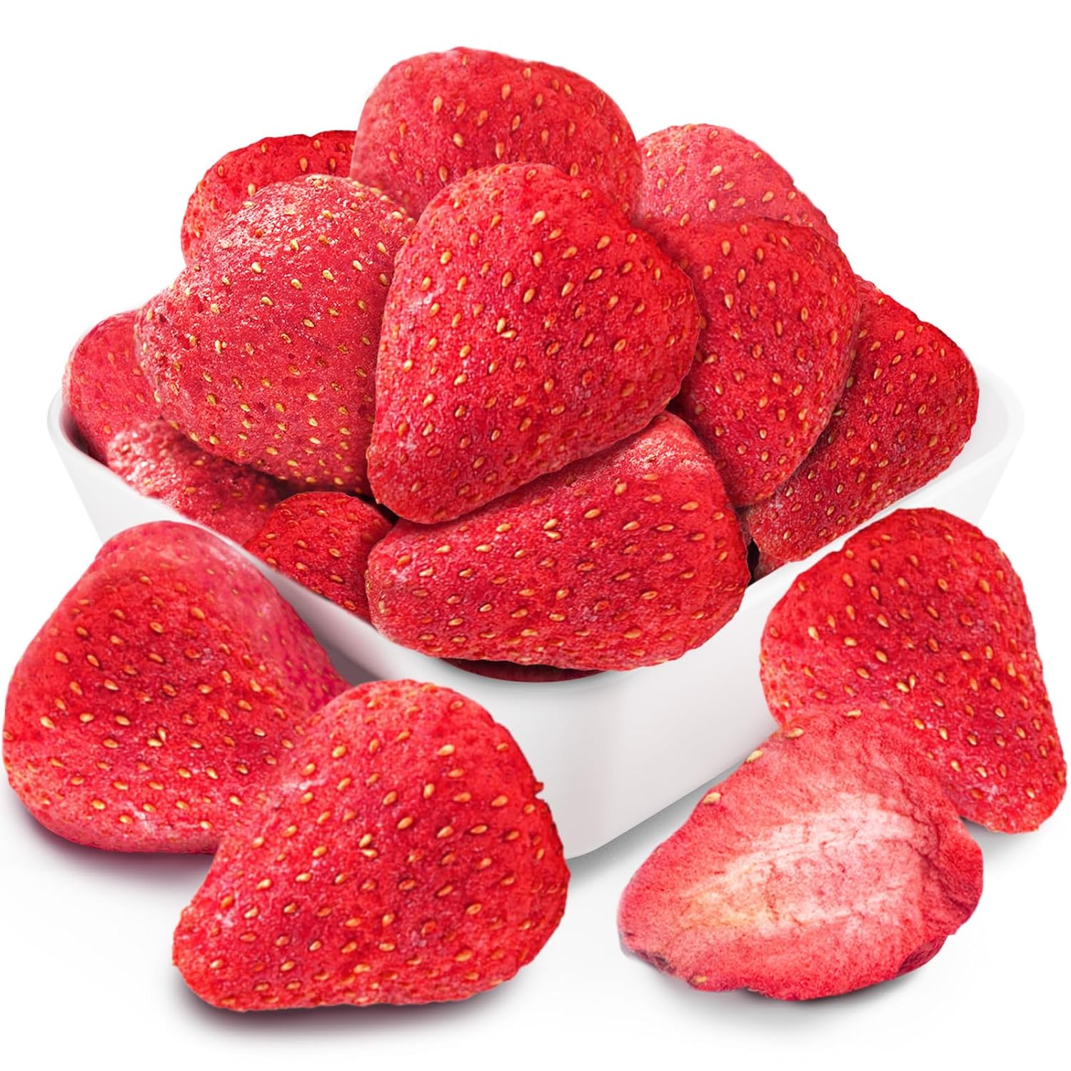 Whole Freeze-Dried Strawberries - 16 oz / 1 lb / 454g | Single-Ingredient | Select Harvest Freeze-Dried Fruit in Bulk | No Sugar Added, No Artificial Colors Added | Perfect for Oatmeal, Cereal, Yogurt & Baking Toppings