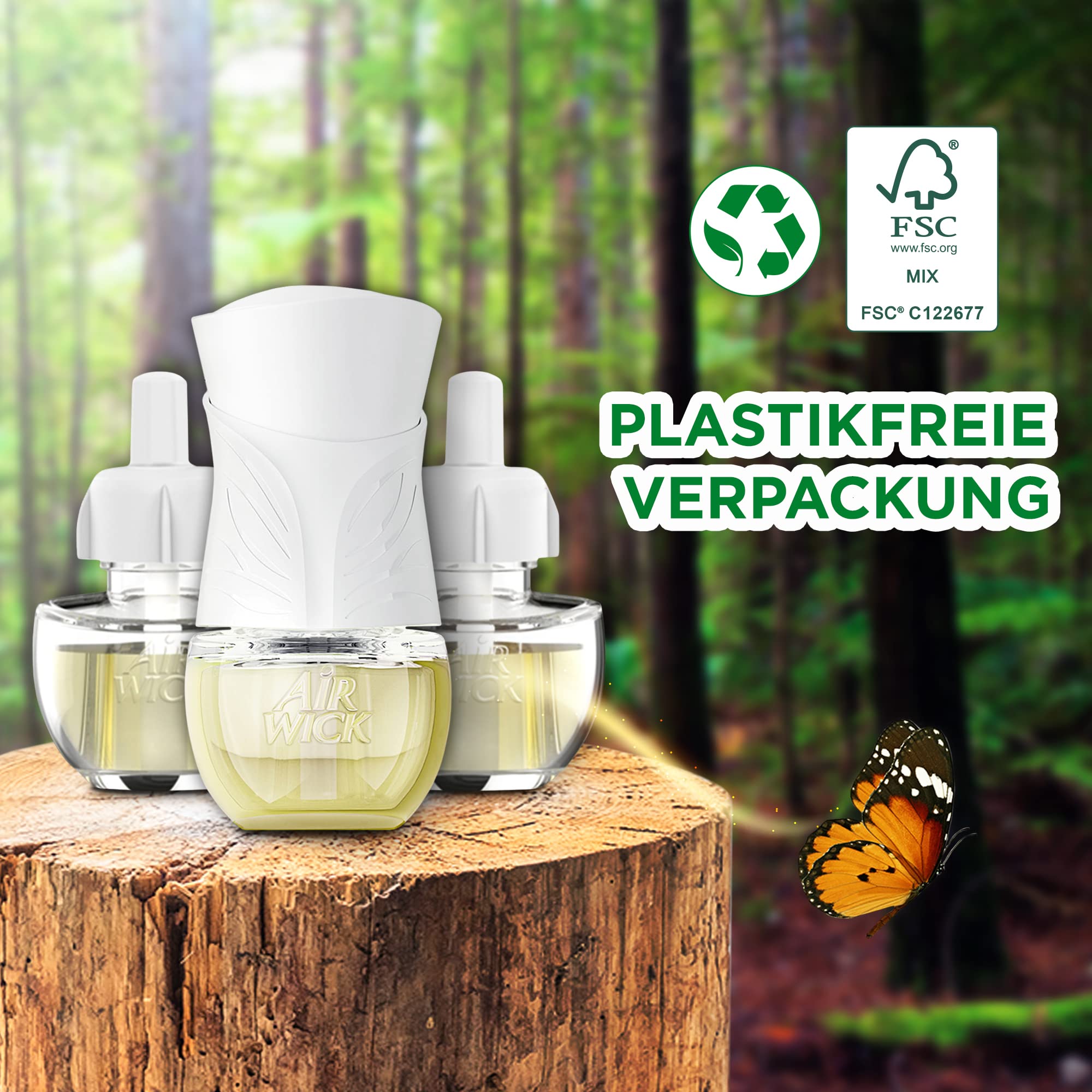 Air Wick Duftölflakon Nachfüller Sommervergnügen – Blumig-frischer Raumduft – 6er Duftöl Set – Plastikfreie Verpackung