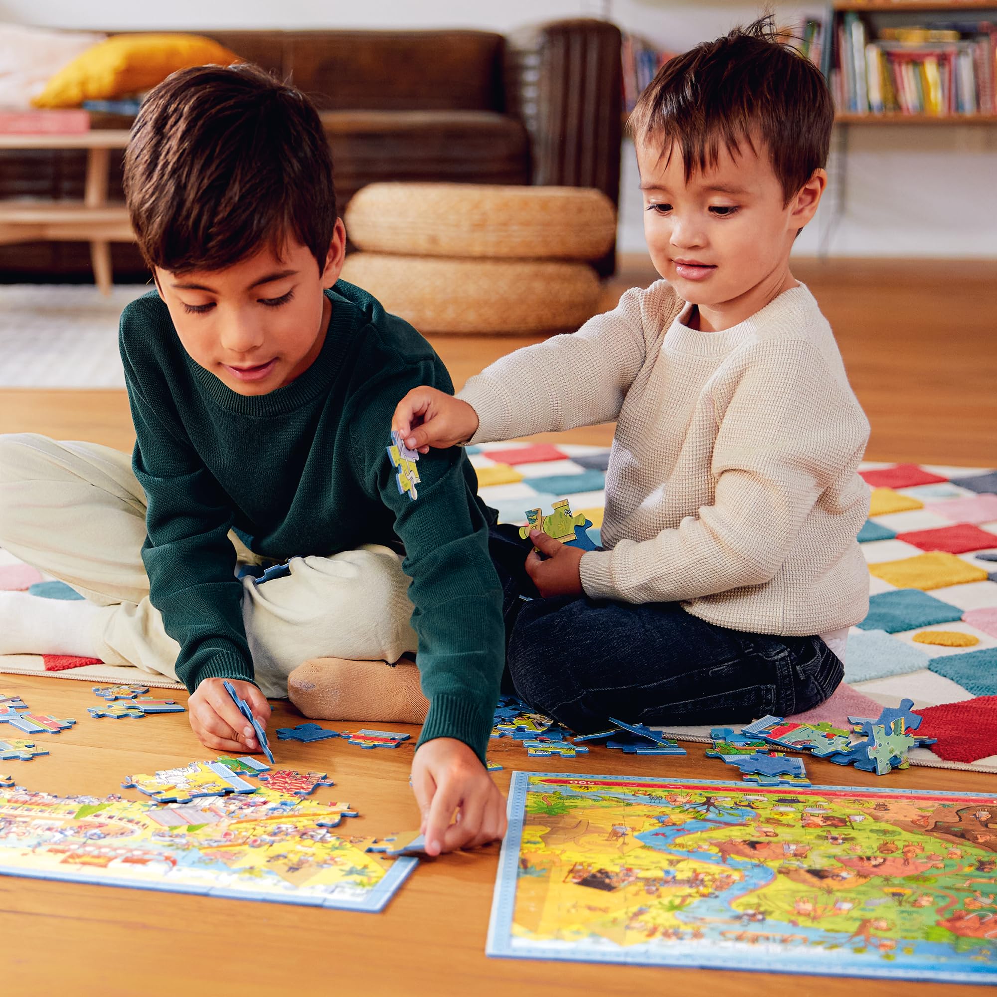 Ravensburger Puzzle UP 12004003 – Dinosaurios – 4 Puzzles Con 25, 36, 42, 56 Piezas Para Combinar Y Con Cuaderno De Conocimientos Adicionales, Para Puzles De Dinosaurio A Partir De 4 Años