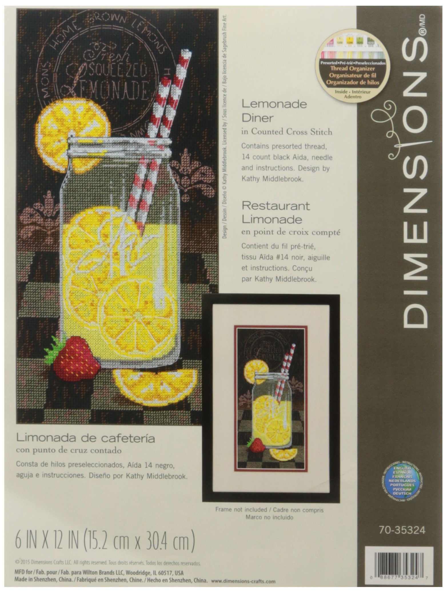 Wilton Dimensions Dimensions 14 Count Lemonade Dinner Counted Cross Stitch Kit, 6