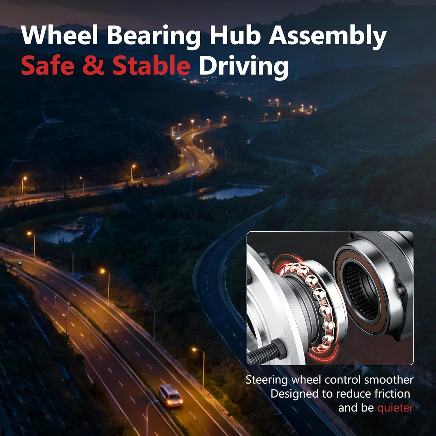 HYR 512553 Rear Wheel Bearing Hub Assembly Fits 2015-2019 Sonata, 2016-2021 Tucson, 2020-2022 Veloster N, Fits Kia 2017-2020 Cadenza, 2016-2020 Optima, 2017-2021 Sportage, 5 Lugs w/ABS
