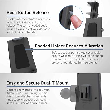ARKON Mounts -Tablet And Keyboard Tray Combo Car Mount | Tablet Holder For Car | Professional-Grade Durability | Easy Installation | Keyboard Tray | Fits iPad and Samsung Tablets